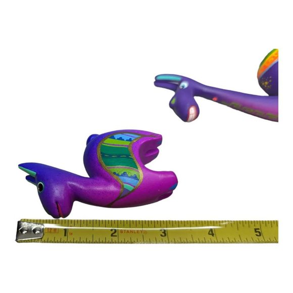 Colorful Bolivia Hand Painted Lightweight Wood Primitive Animals Group of 3 - Picture 11 of 12